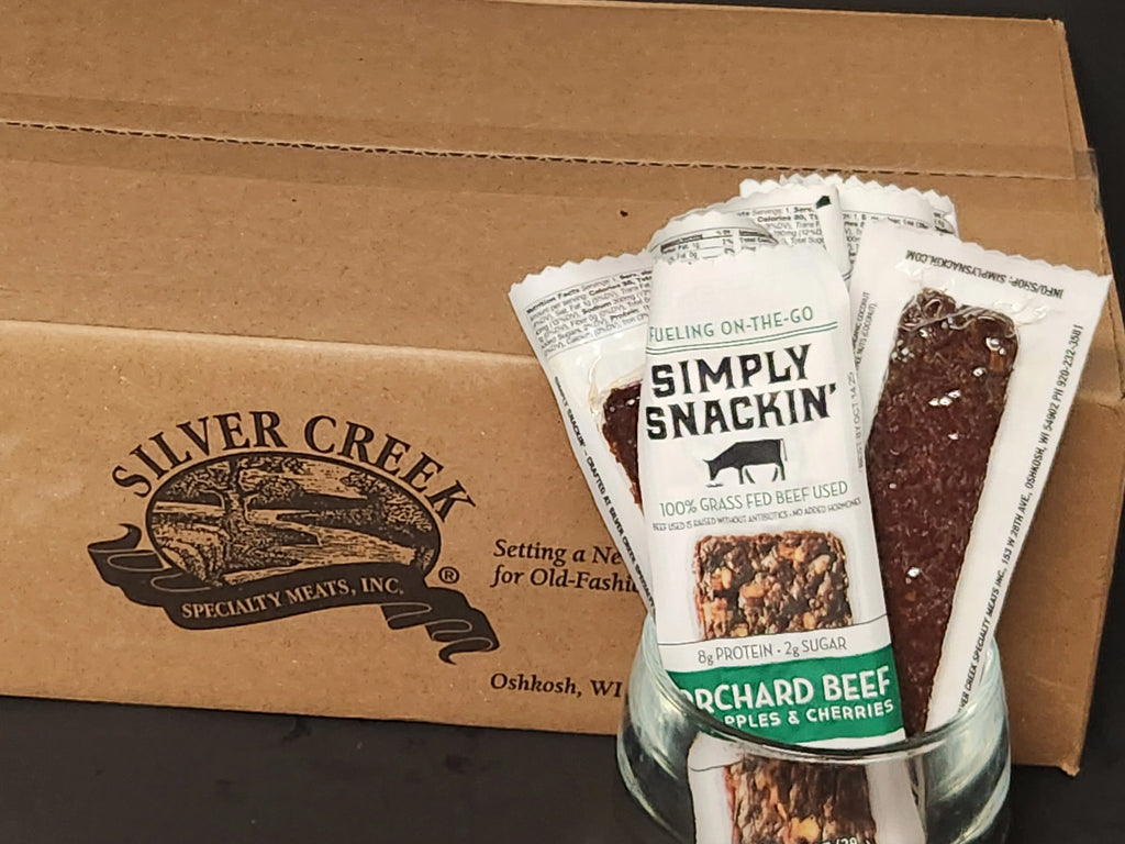 Orchard Beef with Apples & Cherries Snack — 150-Pack | Simply Snackin' simply snackin