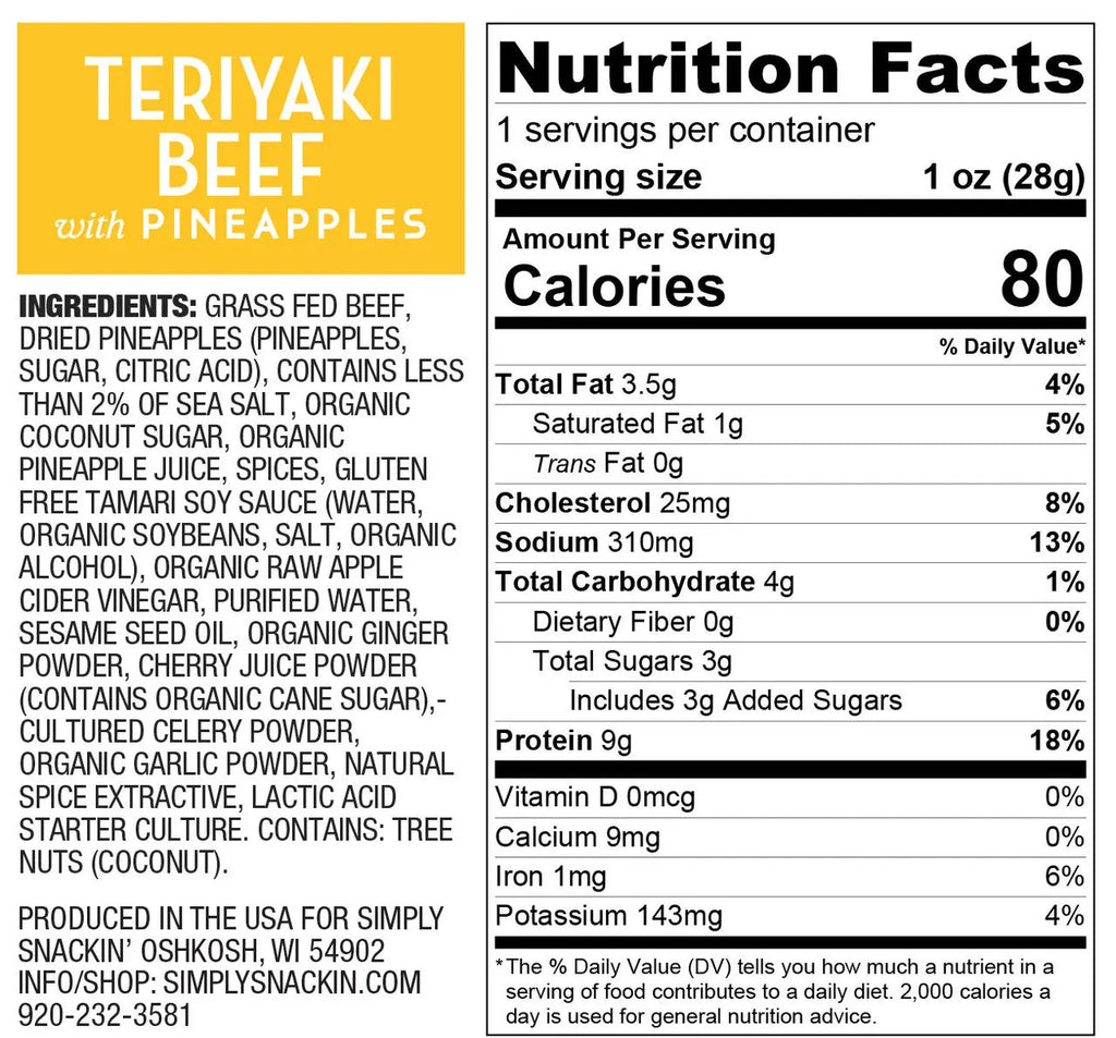 Teriyaki Beef with Pineapples Snack — 150-Pack | Simply Snackin' simply snackin