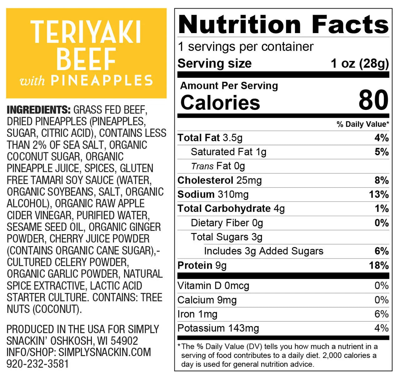 Teriyaki Beef with Pineapples Snack — 150-Pack | Simply Snackin' simply snackin
