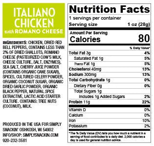 Italiano Chicken with Romano Snack — 150-Pack | Simply Snackin' simply snackin