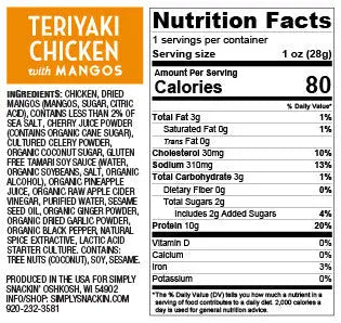 Teriyaki Chicken with Mangos Snack — 150-Pack | Simply Snackin' simply snackin
